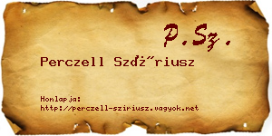 Perczell Szíriusz névjegykártya